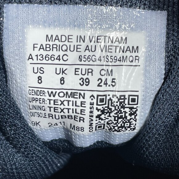 Converse CTAS Lift OX Womens Sz 8 Shoes Obsidian White Gingham Platform Sneaker - Picture 13 of 13